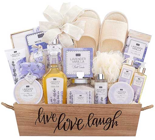 Spa-Gift-Basket--Lavender-Vanilla-Spa-Experience-Gift-Basket-For-Her-Women-w--Body-Lotion-Body